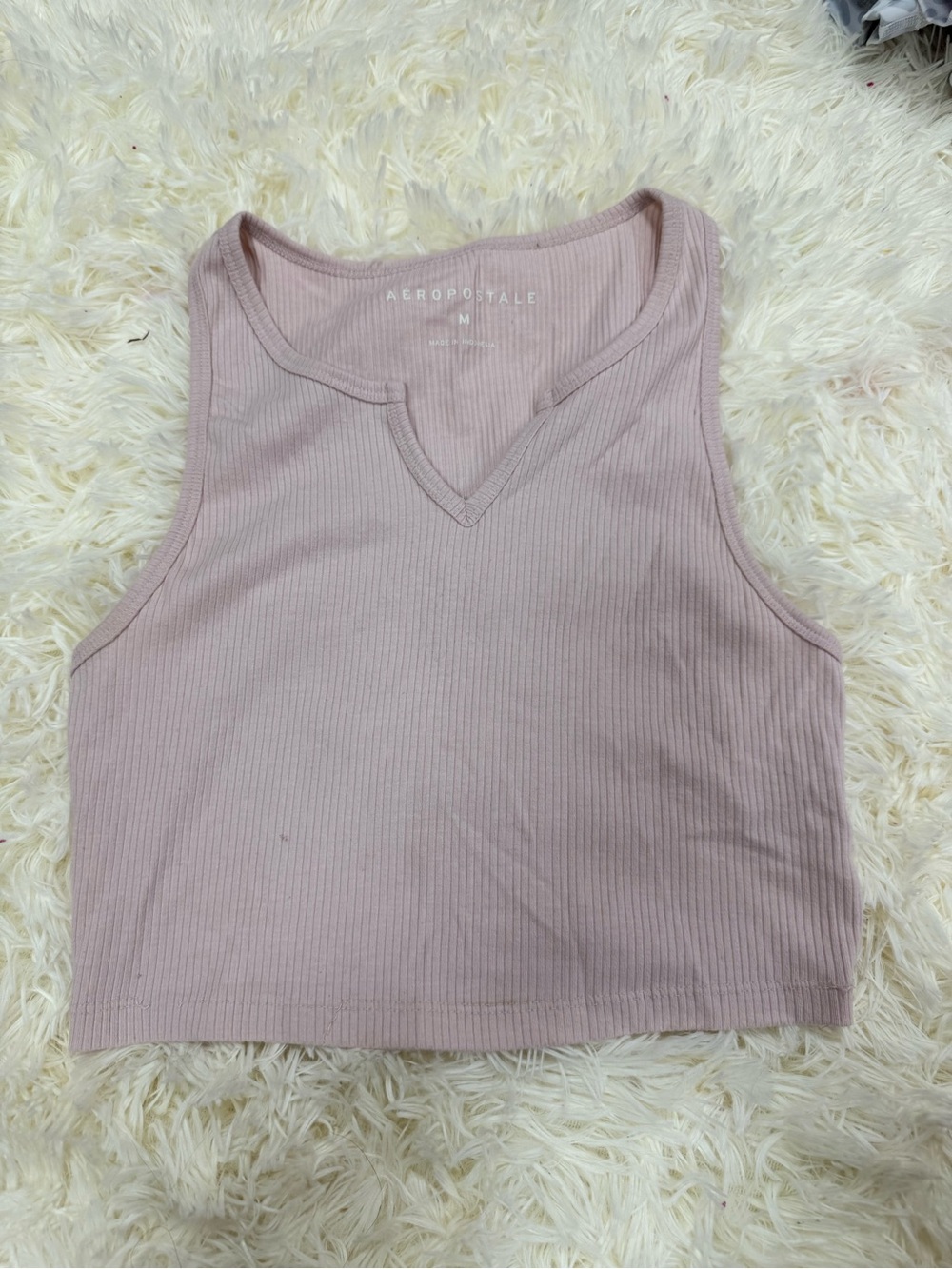 AEROPOSTALE RIPPED CROP TOP - LIGHT PINK